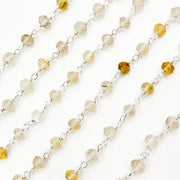 Gold Rutile Sterling Silver Wire Chain